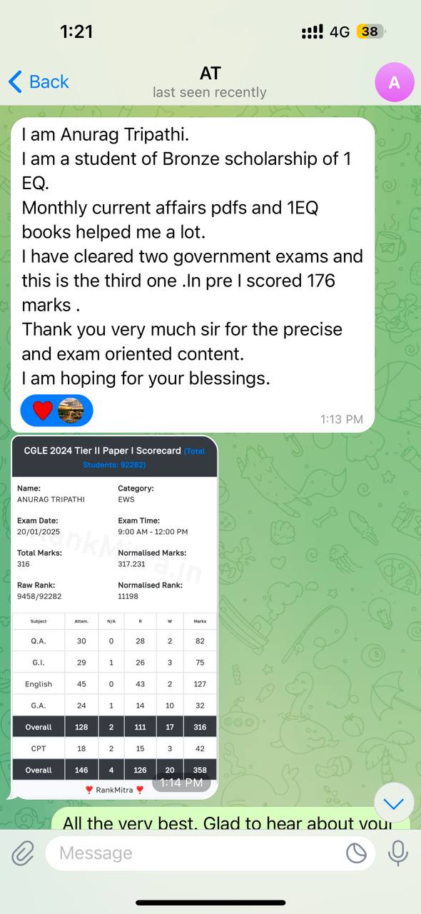 Original Telegram message from Anurag Tripathi